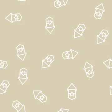 Pennant flag web line vector seamless pattern Stock Illustration