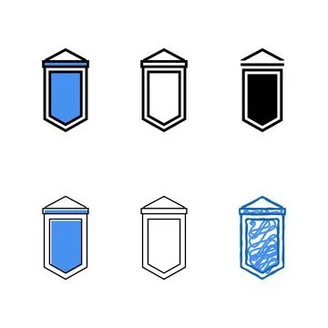 Pennant pack flag web color icon vector Illustrazione stock