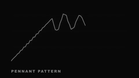 Pennant Pattern Text Animation for Stock Market Trading Education Stock Footage 335474087