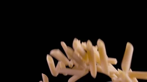Penne lisce pasta black background Stock Footage 182730762