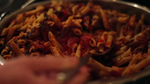 Penne Pasta Buffet Stock Footage 53526510