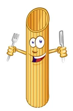 Penne pasta Cute comic character. clip vetcor illustration Stockillustratie
