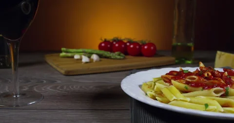 Penne Pasta On A Fork Stock Footage 243440799