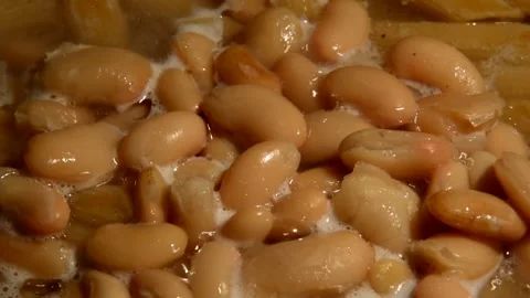 Penne rigate pasta with white beans Stock Footage 314586304