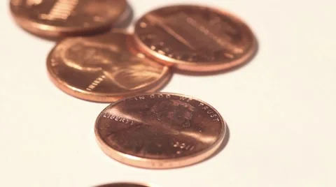 Pennies drop Stock Footage 8576035