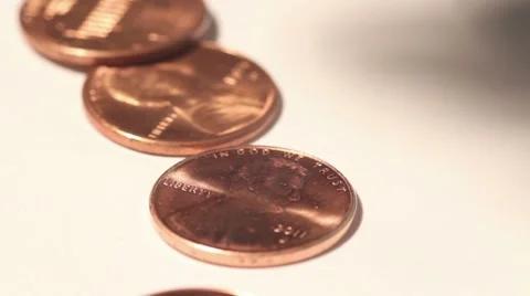 Pennies drop Stock Footage 8777603