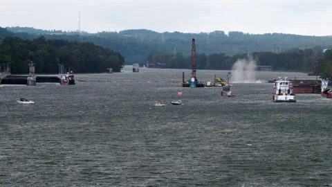 PENNSYLVANIA - 8.29.2024 - Multiple angles of a dam implosion on Pennsylvania's Video stock 298191010