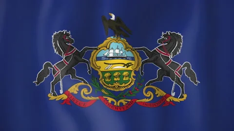 Pennsylvania animated flag. Seamless loop. 4K 스톡 동영상 145392714