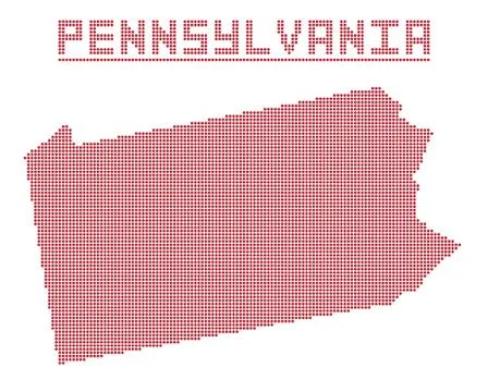 Pennsylvania Dot Map Stock Illustration