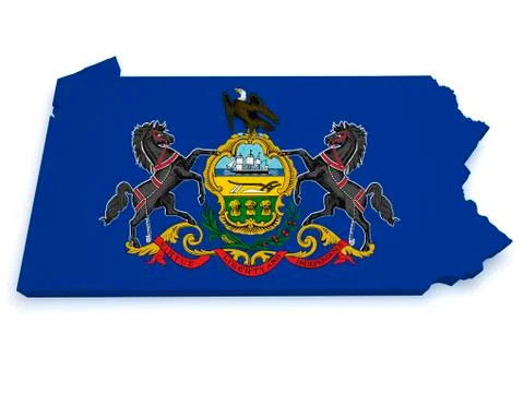 Pennsylvania map 3d shape Stock Illustration