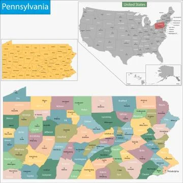 Pennsylvania map Stock Illustration