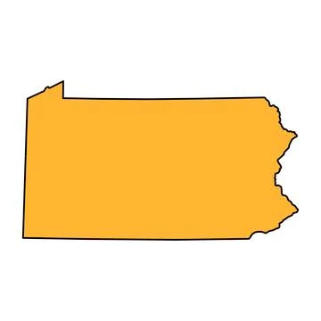 Pennsylvania map shape, united states of america. Flat concept icon symbol ve Stock Illustration