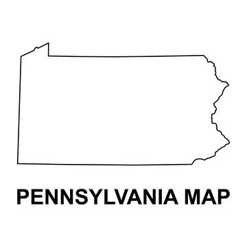 Pennsylvania map shape, united states of america. Flat concept icon symbol ve Stock Illustration