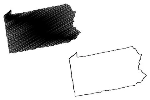 Pennsylvania map vector Stock Illustration