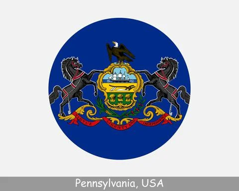 Pennsylvania Round Flag Stock Illustration