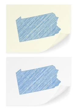 Pennsylvania scribble map 스톡 일러스트