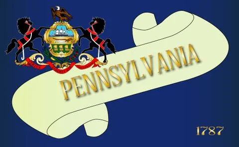 Pennsylvania Scroll Stock Illustration