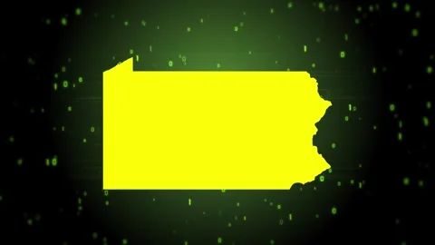 Pennsylvania State Digital Map Intro Stock Footage 248049976
