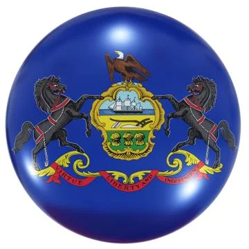 Pennsylvania State flag button Stock Illustration