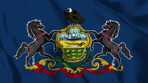Pennsylvania State Flag Loop 4K Stock Footage 243875983