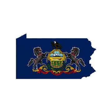 Pennsylvania State Flag Map Ilustración de archivo