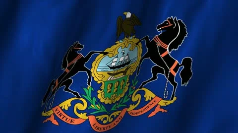 Pennsylvania Waving Flag Stock Footage 12355657