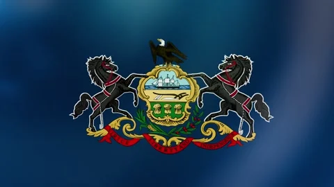 Pennsylvania Waving flag Stock Footage 303032201