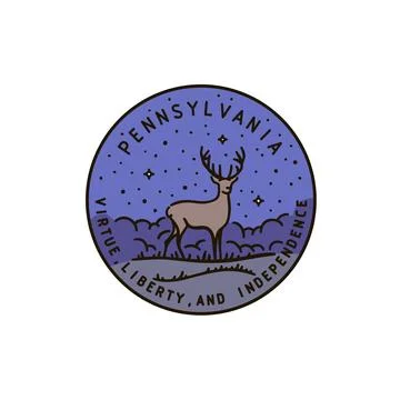 Pennsylvania. Wild Deer Stock Illustration