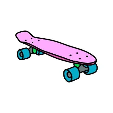 Penny board doodle icon, vector illustration Stock Illustration