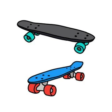 Penny board doodle icon, vector illustration Stock Illustration