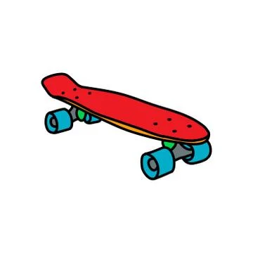 Penny board doodle icon, vector illustration Stock Illustration
