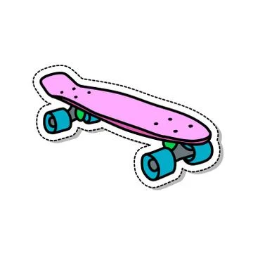 Penny board doodle icon, vector illustration Stock Illustration