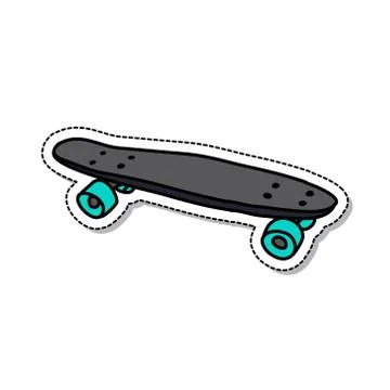 Penny board doodle icon, vector illustration Stock Illustration