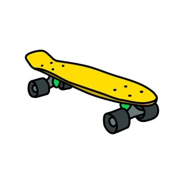 Penny board doodle icon, vector illustration Stock Illustration