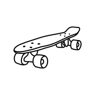 Penny board doodle icon, vector illustration Stock Illustration