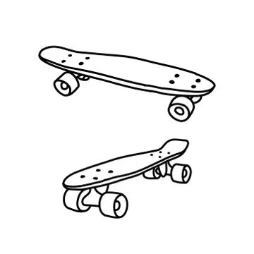 Penny board doodle icon, vector illustration Stock Illustration