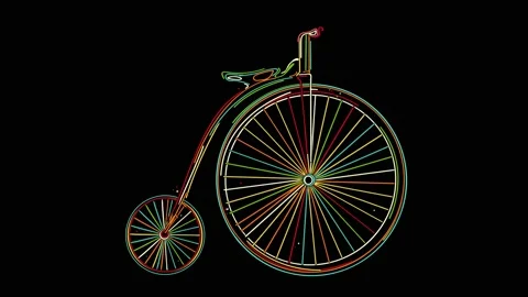 Penny-Farthing Bicycle Animation Stock Footage 152540328