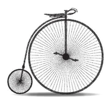 Penny Farthing Dot Silhouette Stock Illustration