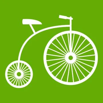 Penny-farthing icon green Stock Illustration