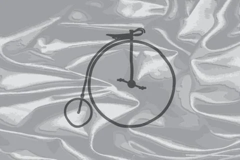 Penny Farthing On A Silk Flag Stock Illustration
