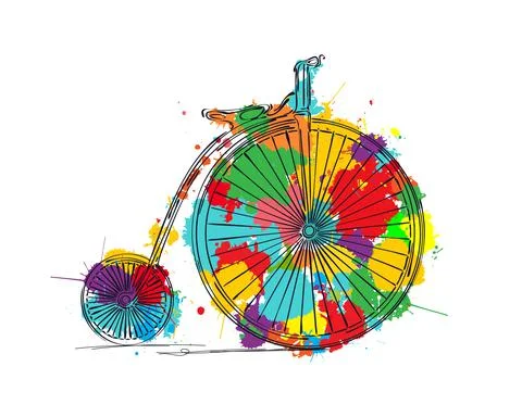 Penny-farthing sketch Stock Illustration