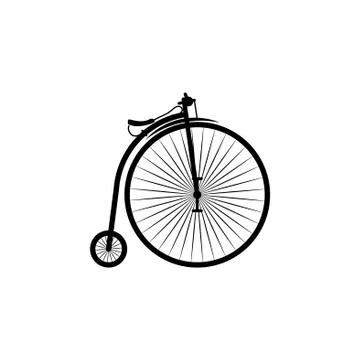 Penny-farthing vector icon black on white background Stock Illustration