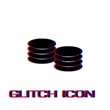 Penny icon flat. Stock Illustration