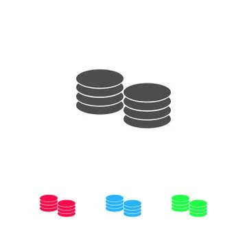 Penny icon flat. Stock Illustration