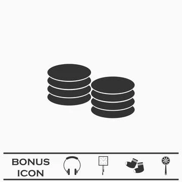 Penny icon flat. Stock Illustration