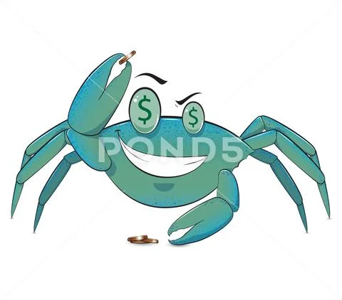 Penny Pinching Penny Crab Stock Illustration