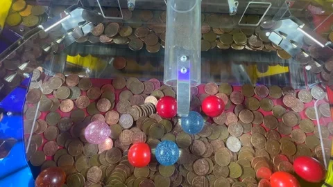 Penny Pusher Arcade 2 Pence Machine Stock Footage 310299119