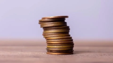 Penny Stack Horizontal Stock Footage 332445245