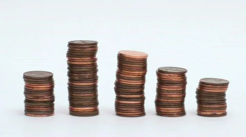 Penny stack stop motion - HD Stock Footage