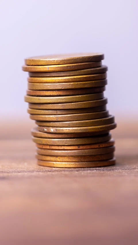 Penny Stack Vertical Stock Footage 332445246